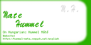 mate hummel business card